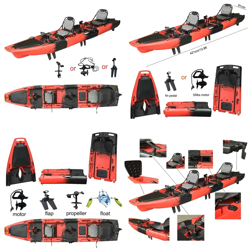 도매 14피트 HDPE 3단 탠덤 페달 드라이브 카약  - Fishing Kayak Pedal Drive 리뷰 및 가격